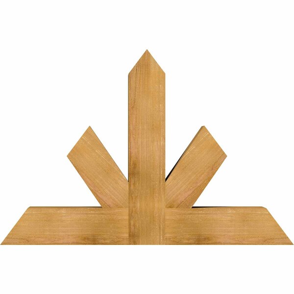 Ekena Millwork Saratoga Rough Sawn Timber Gable Bracket, Western Red Cedar, 48"W x 32"H x 6"D x 6"F, 16/12 Pitch GBW048X32X0606SAR00RWR - main